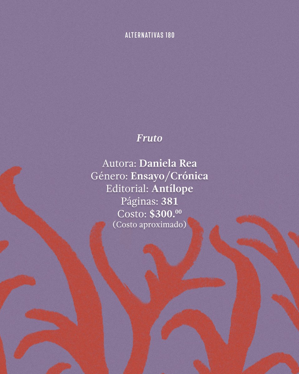 LeoAlternativas's tweet photo. 📖 Una lectura recomendada para tu fin de semana:  🍎 𝘍𝘳𝘶𝘵𝘰 de Daniela Rea Gómez (@danielarea). Lee esta edición de 𝗘𝗻𝘁𝗿𝗲 𝗹𝗶́𝗻𝗲𝗮𝘀  acá. 📲 https://t.co/SCiWIMa081 https://t.co/CYJMZMoiat