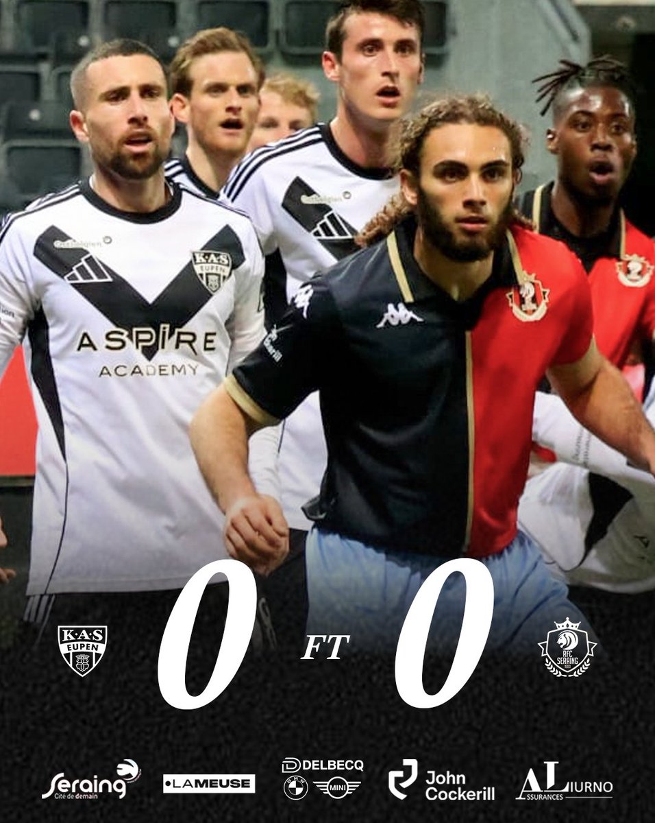 RfcSeraing167's tweet photo. 🔴⚫️ [FT] 0-0 : Fin du match ! Nos Métallos ont livré une bonne prestation collective et ramènent un point de leur déplacement au Kehrweg !

#EUPSER https://t.co/CrHdSjZfAg