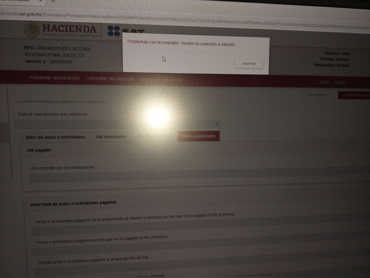 MarJAckerman's tweet photo. @SATMX Cuando arreglan su portal??
No podemos presentar el #DIOT 😡
Veo q no soy la única.
Buenos para multar pero no para dar mantenimiento a su propio servidor. https://t.co/UGYw6FRbVs