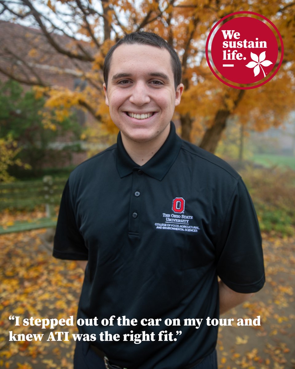 OhioStateATI's tweet photo. Meet Kyle, an environment and natural resources major from Delaware, Ohio, who found his place at ATI the moment he stepped on campus.🌰 https://t.co/RBTCoE70sd