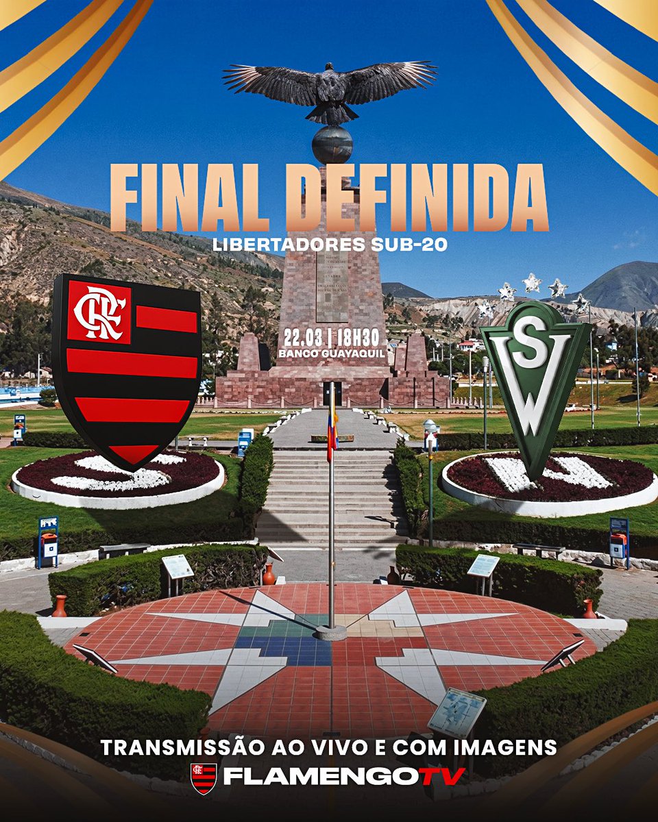 AGORA É PELA GLÓRIA ETERNA!

A grande final da Libertadores Sub-20 tá definida: Flamengo x Santiago Wanderers (CHI)!

No próximo domingo (22), a partir das 18:30, os #GarotosDoNinho irão em busca do título e a Nação acompanha todos os lances desse jogão ao vivo e com imagens pela