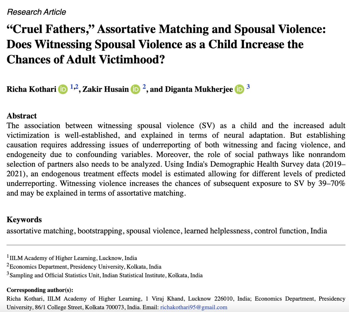 Violence Against Women Journal tweet media