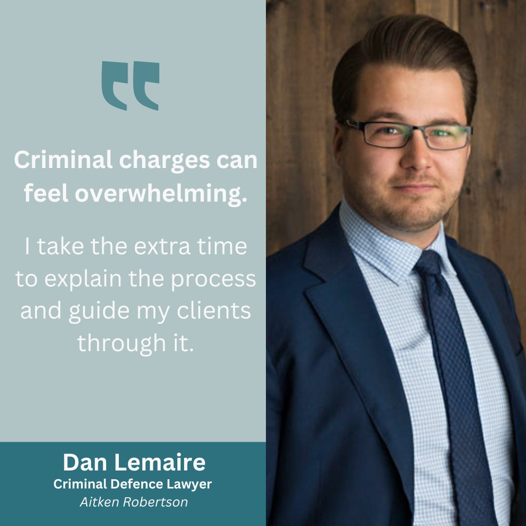 Meet Dan Lemaire, Criminal Defence Lawyer at Aitken Robertson.

Criminal charges can feel overwhelming.

Clear guidance can make all the difference.

#KnowYourRights #CriminalLaw
