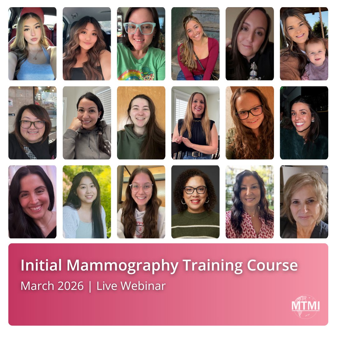 MTMIRadiates's tweet photo. 🍀 We’re feeling lucky to have spent an amazing week with our Initial Mammography Training group via live webinar! Welcome to MTMI’s #BreastImaging family!

Missed it? Join us monthly or learn at your own pace online. Secure your spot: https://t.co/jN69cg53FV https://t.co/NAmiRZHdwY