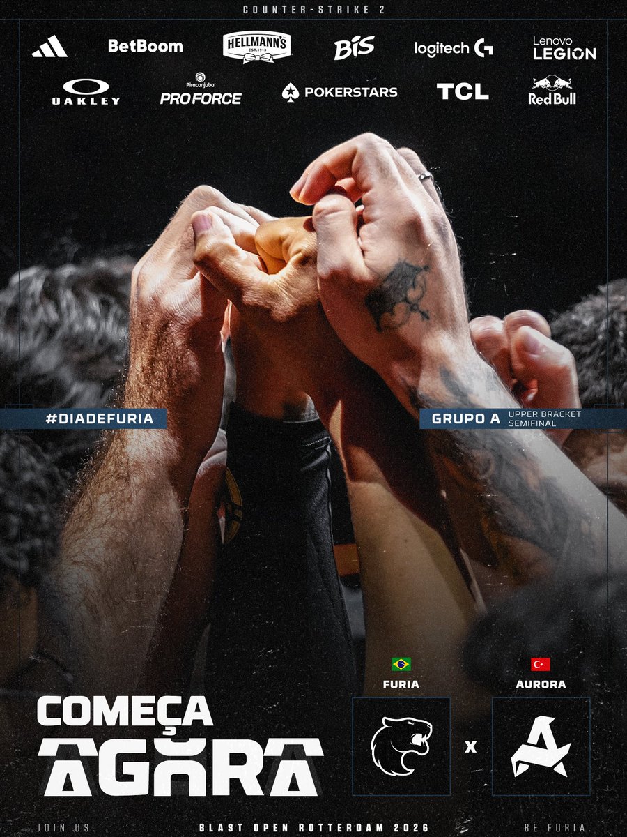 Estamos AO VIVO! Vai começar a MD3 entre #FURIACS e Aurora! 

Queremos a vitória para seguirmos pela Upper no grupo A da <a href="/BLASTPremier/">BLAST Premier 💥</a> Rotterdam! 🙏

Escolha onde assistir:
🟣 Twitch.tv/blastpremier 
📺 linktr.ee/OndeVejoAFURIA…

SEXTOU EM #DIADEFURIA