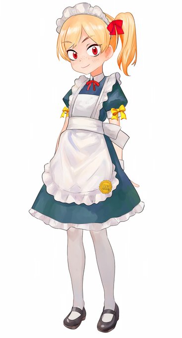 そしてこちらがことし10年ぶりに描いたオリキャラのメイドさんです
#OC 