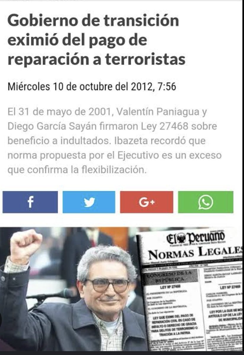 TRADUCCIÓN:
Los TERRORISTAS que mataron ,despedazaron, violaron,masacraron peruanos no pagaron ningún sol gracias al FALSO VALOR llamado VALENTIN PANIAGUA 
Bajo el auspicio de las ong's defensoras de TERRORISTAS como IDL de GUSTAVO GORRITI