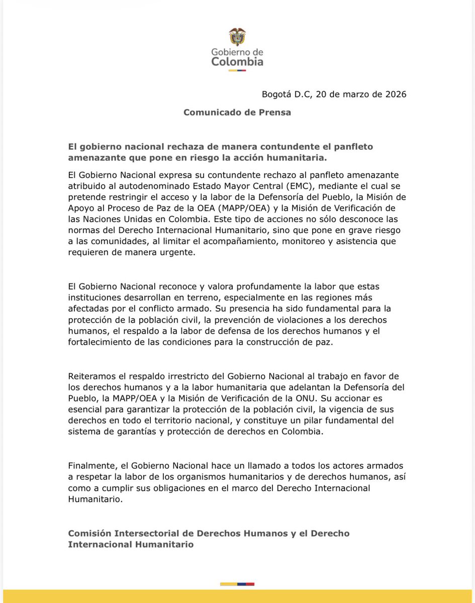 Consejería DDHH 🇨🇴 tweet media