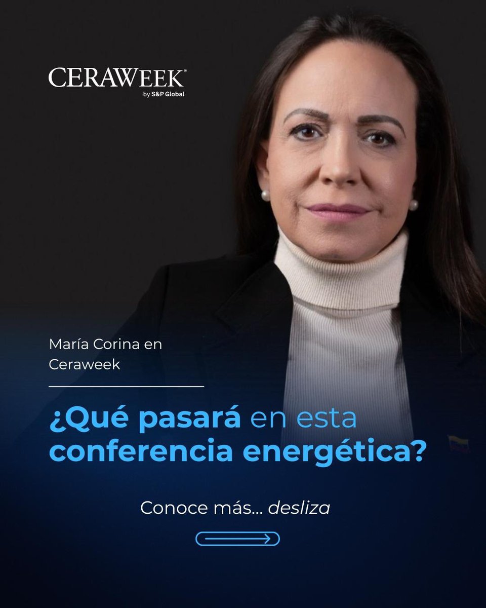 voceriavzla's tweet photo. 🇻🇪 | #Ceraweek es una de las conferencias energéticas más importantes del mundo y este 2026 contará con la participación de María Corina Machado (@MariaCorinaYA) y otros reconocidos líderes mundiales. https://t.co/qiZi7bLaPT