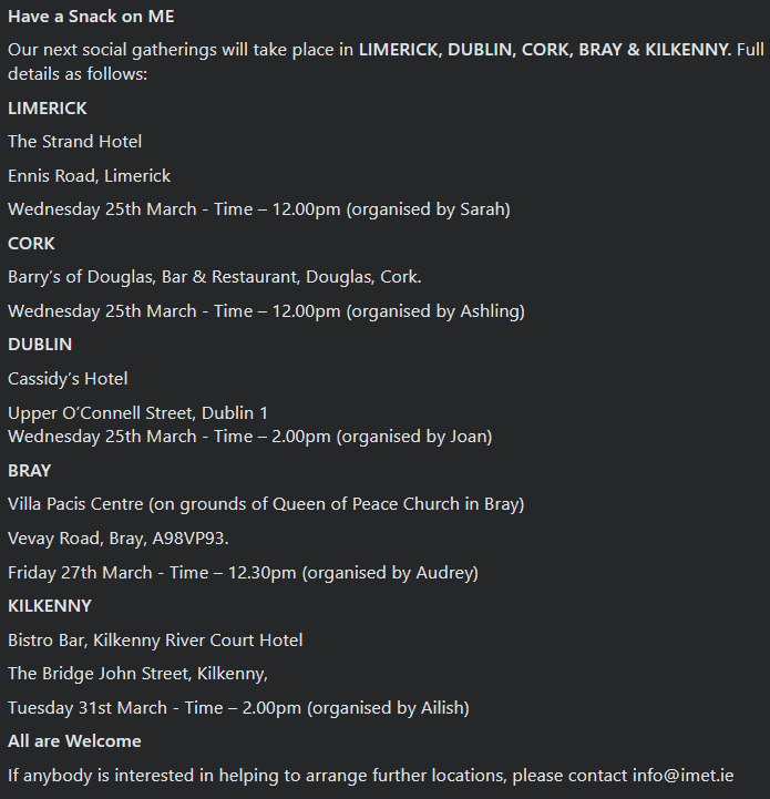 Irish ME/CFS Association tweet media