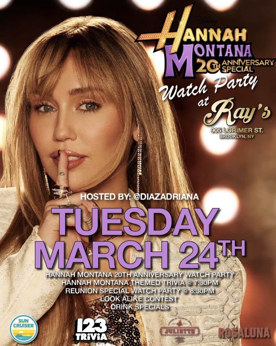 Hannah Montana 20th Anniversary watch party and celebration in NYC on Tuesday!
