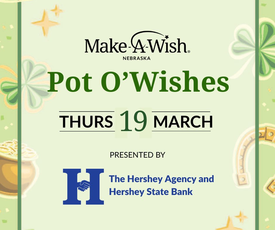 MakeAWishNE's tweet image. Thank you to everyone who attended, donated &amp;amp; bid on auction items during the Pot O’Wishes #stpaddysday event in North Platte last night! Thanks to generous donors like YOU, this event raised over $101K, which will go directly toward granting local wishes! ☘️🌈💙