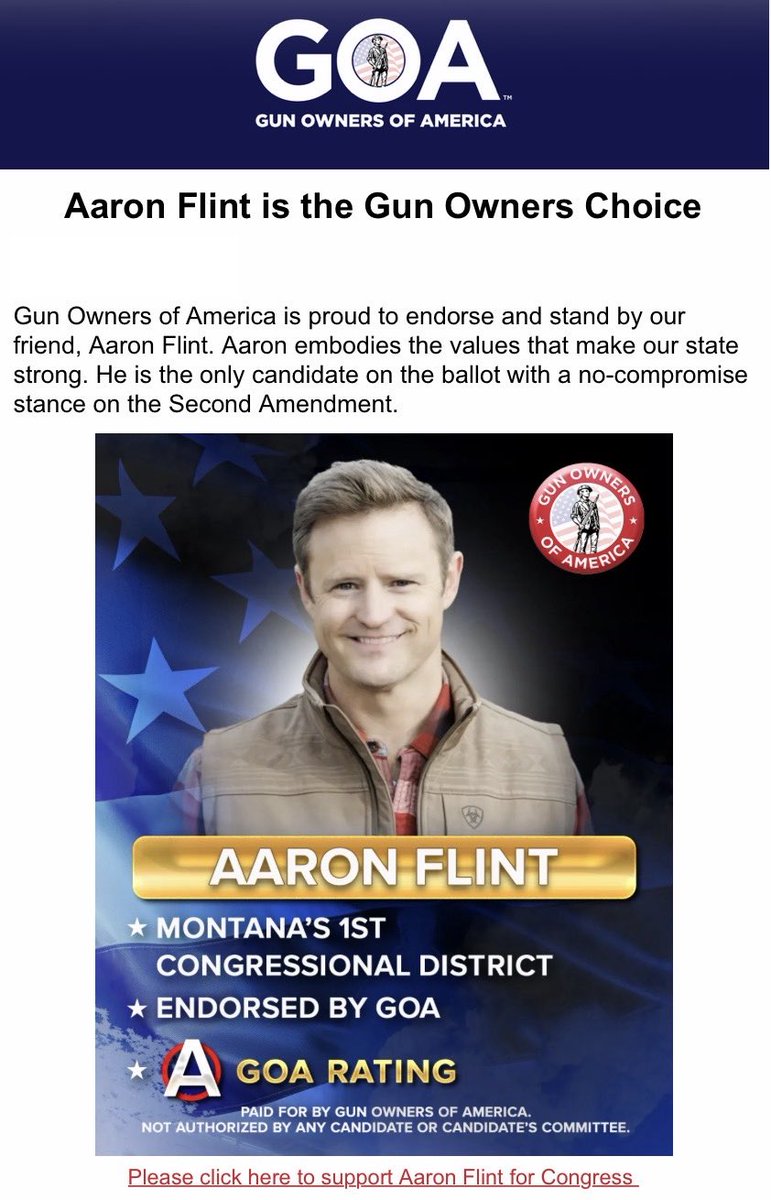 FlintForMontana's tweet photo. Double barreled endorsement from @GunOwners for @aaronflint #mt01 #mtpol #pewpew https://t.co/Ydi89ZeL1M