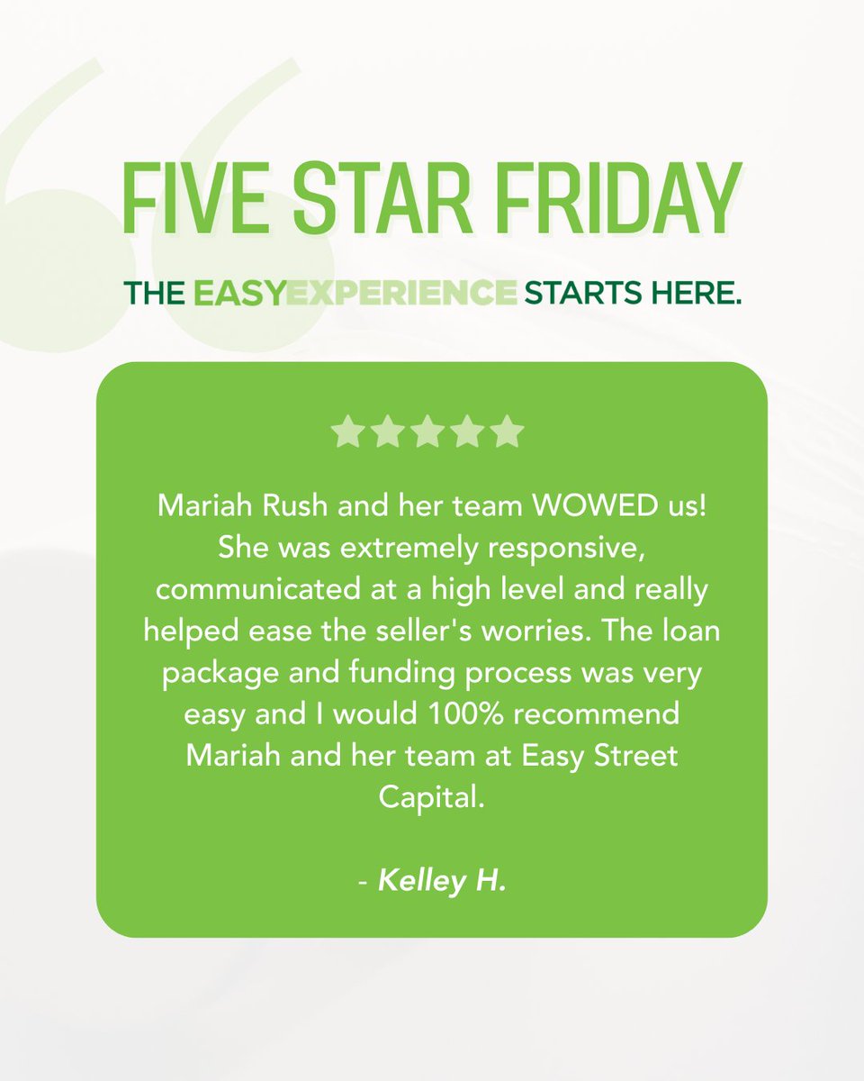 EasyStreetCap's tweet image. ⭐ Five Star Friday

Read what real estate investors are saying → 5⭐ reviews that speak for themselves. Simple process. Fast closings. No surprises.

Apply now → hubs.ly/Q047Nwqg0

#RealEstateInvesting #DSCRLoans #HardMoneyLoans