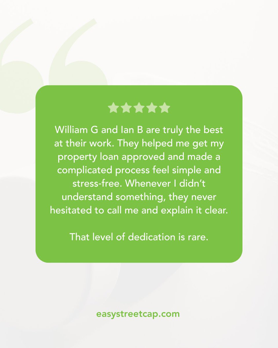 EasyStreetCap's tweet image. ⭐ Five Star Friday

Read what real estate investors are saying → 5⭐ reviews that speak for themselves. Simple process. Fast closings. No surprises.

Apply now → hubs.ly/Q047Nwqg0

#RealEstateInvesting #DSCRLoans #HardMoneyLoans