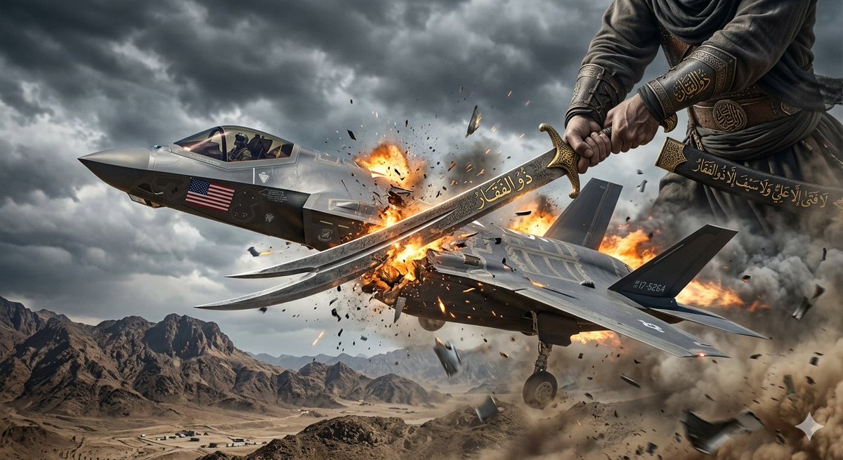 بِكَفِّ عَلِيٍّ دُكَّ صَرْحُ خَيْبَرَا
وَمَرْحَبٌ تَحْتَ السُّيُوفِ تَعَفَّرَا

​وَاليَوْمَ أَحْفَادُ الحُيْدَرِ أَوْقَدُوا
بِـ "إف" جَبُوتِهِمْ نَارًا وَمَحْشَرَا

​قَالُوا مَنِيعَةٌ وَالسَّمَاءُ حِمَاهُمُ
فَرَدَدْنَا كَيْدَهُمْ وَالنَّصْرُ أَمْطَرَا
#الوعد_الصادق٤