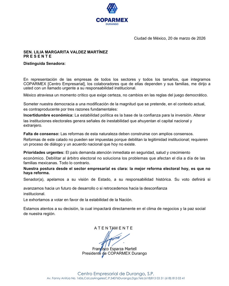 COPARMEX Durango tweet media