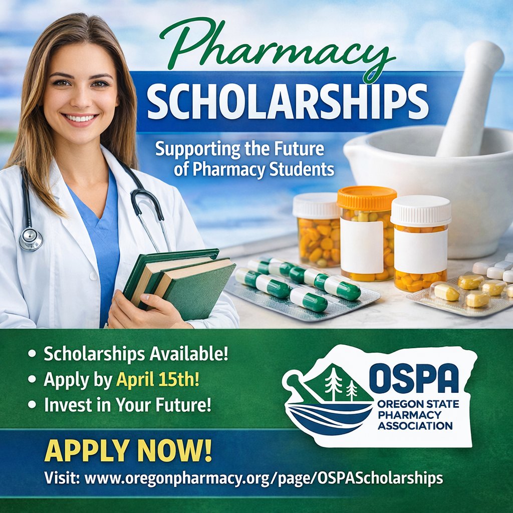 Pharmacy Students! Take advantage of spring break to get your scholarship applications submitted! oregonpharmacy.org/page/OSPASchol…  <a href="/OSUPharmacy/">Oregon State COP</a> <a href="/pacificu/">Pacific University</a>