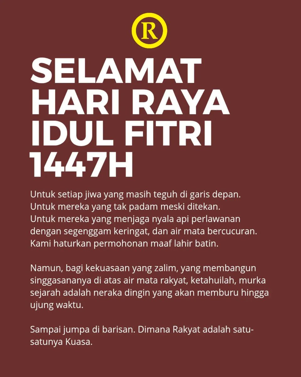 FPPI_YOGYAKARTA's tweet photo. Marhaban ya Ramadhan
Sampai jumpa di barisan. Dimana rakyat adalah satu-satunya Kuasa. https://t.co/Ct9WOIcRPG