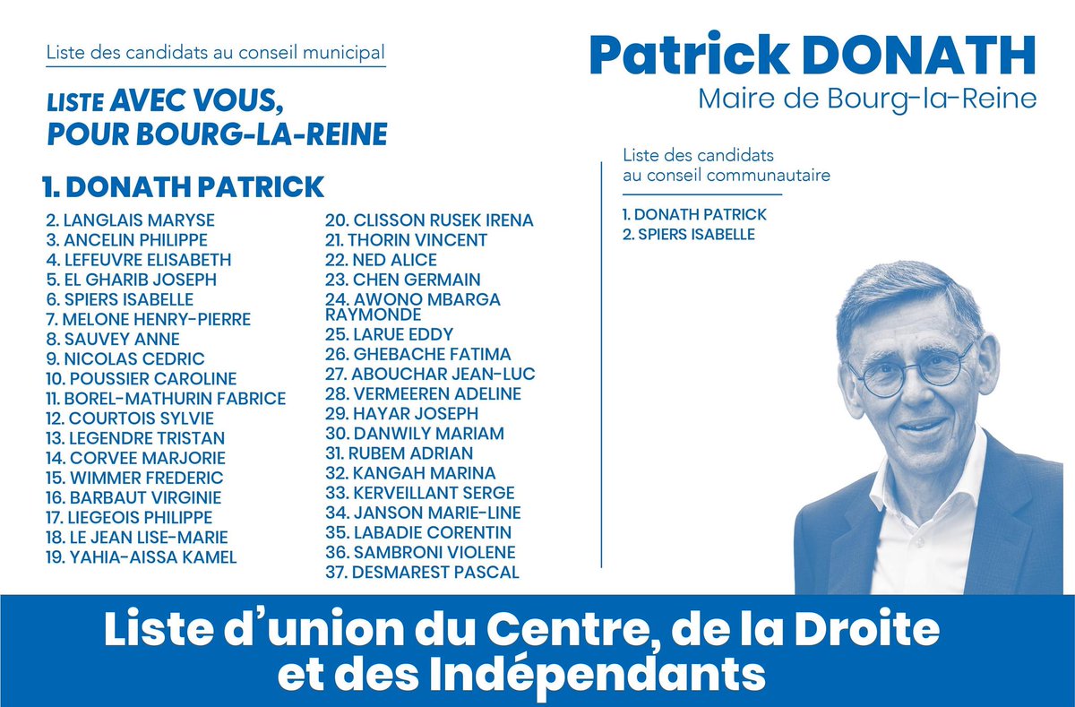 Patrick DONATH 2026 Avec vous, pour Bourg-la-Reine tweet media
