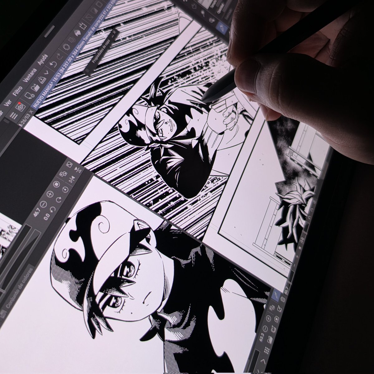 GSHION_artist's tweet photo. Making progress on my manga today! ✒️🙆🏻♂️ Always powered by #clipstudiopaint 💻
#manga #mangaka #makingmanga
@clipstudiopaint @clipstudio_kr @clip_celsys https://t.co/0z3iyGUVd5