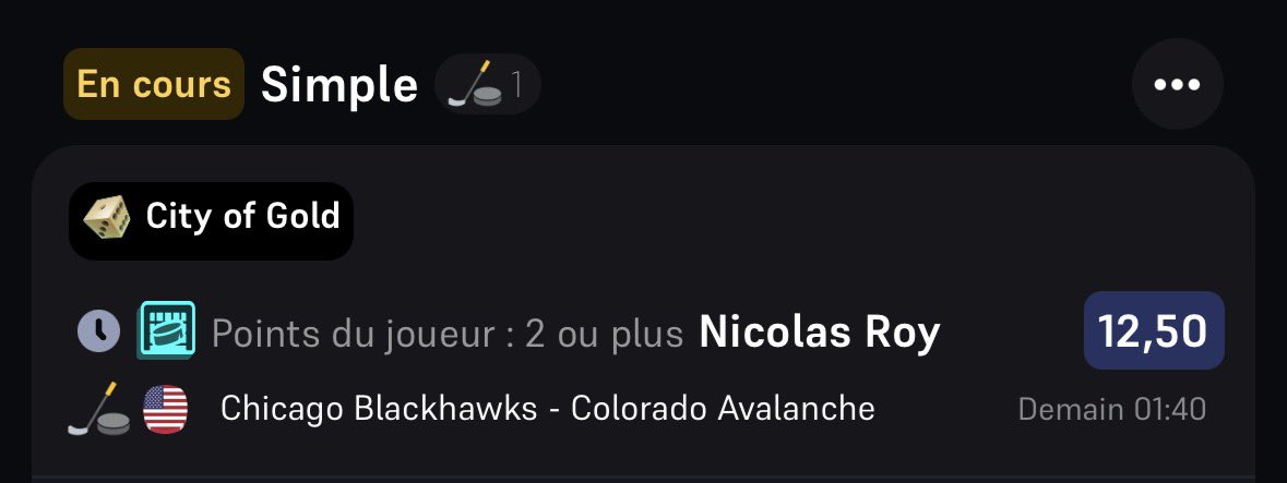 Maeo_Bet's tweet image. Bet #NHL #Value 

Blackhawks vs Colorado 

Pourquoi ce choix ? ⬇️

L2/PP2 face à des Blackhawks en B2b , je trouve la cote un poil haut surtout si temps de jeu 15min . 
Sur le plan stat , il était à 1pts tout les 3 matchs avant de rejoindre Colorado … Il en faut 1 cette nuit