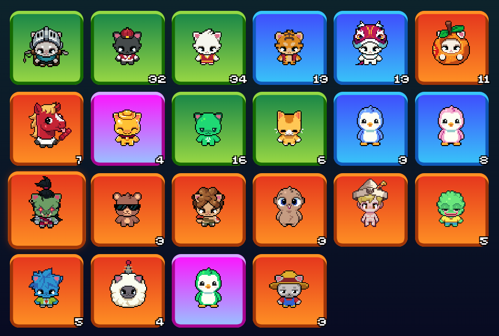 LinderAugust's tweet photo. @Lambada_eth @onchainheroes My collection, I haven't played for a whole week, I was focused on Calamity😌 https://t.co/ephMCMQoou