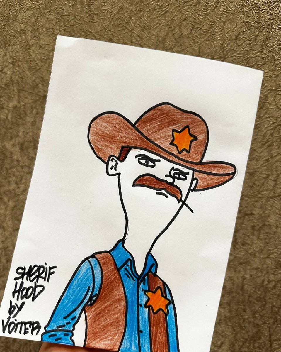 voiter01's tweet photo. @HoodsClub @RobinhoodApp Sheriff Hood is watching over you and making sure everything is fair 
LFG @HoodsClub and @RobinhoodApp https://t.co/Oe8H9q5mqZ