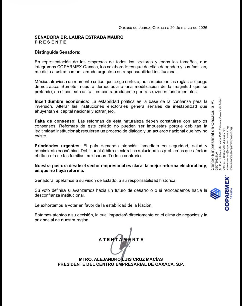 COPARMEX Oaxaca tweet media