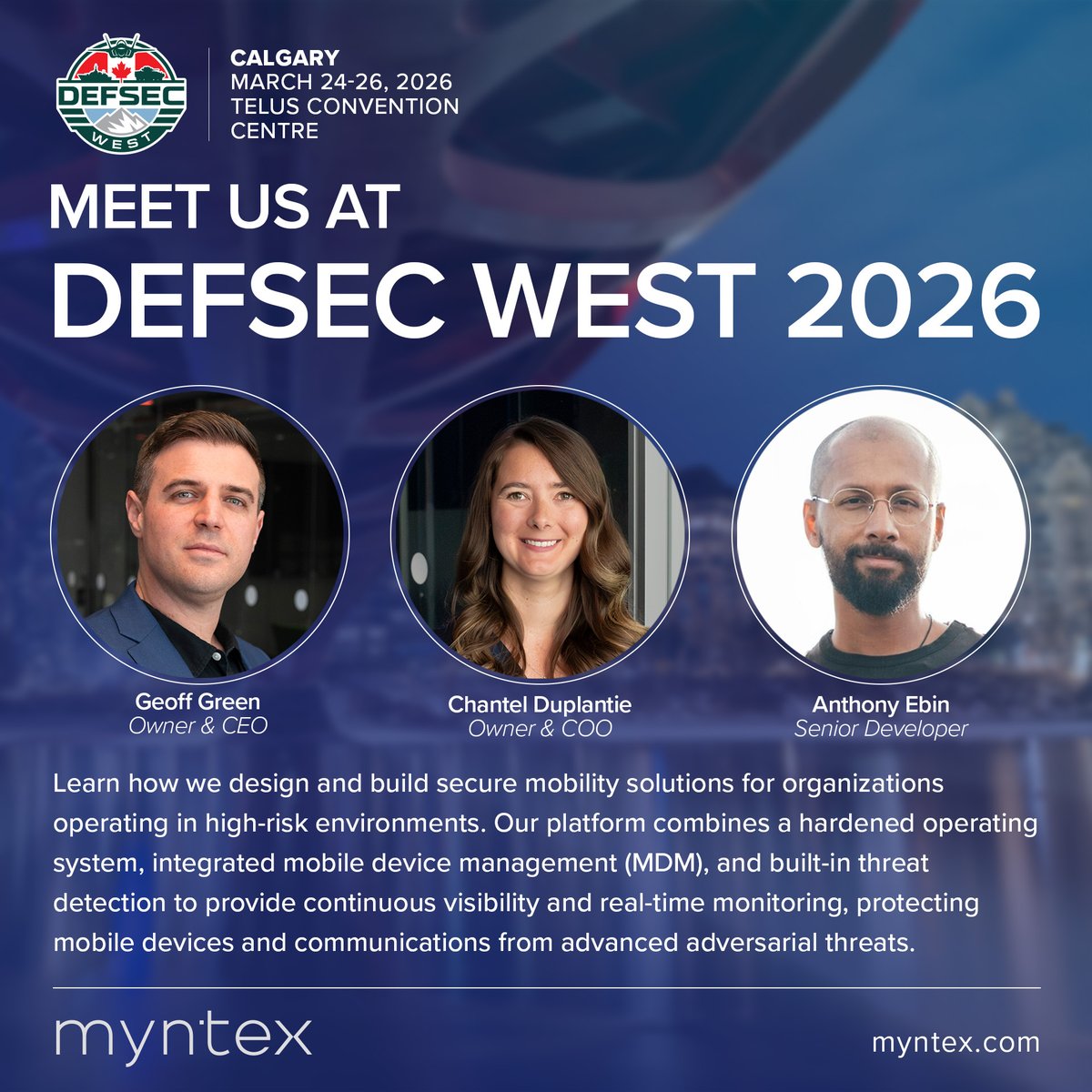 MyntexInc's tweet image. The #DEFSEC West exhibit floor is officially OPEN!

If you’re here, come say hello to our team at Booth C-205. 

We’re excited to connect, demo our technology, and talk secure communications.

Looking forward to some great conversations!

#SecureCommunications #MobileSecurity