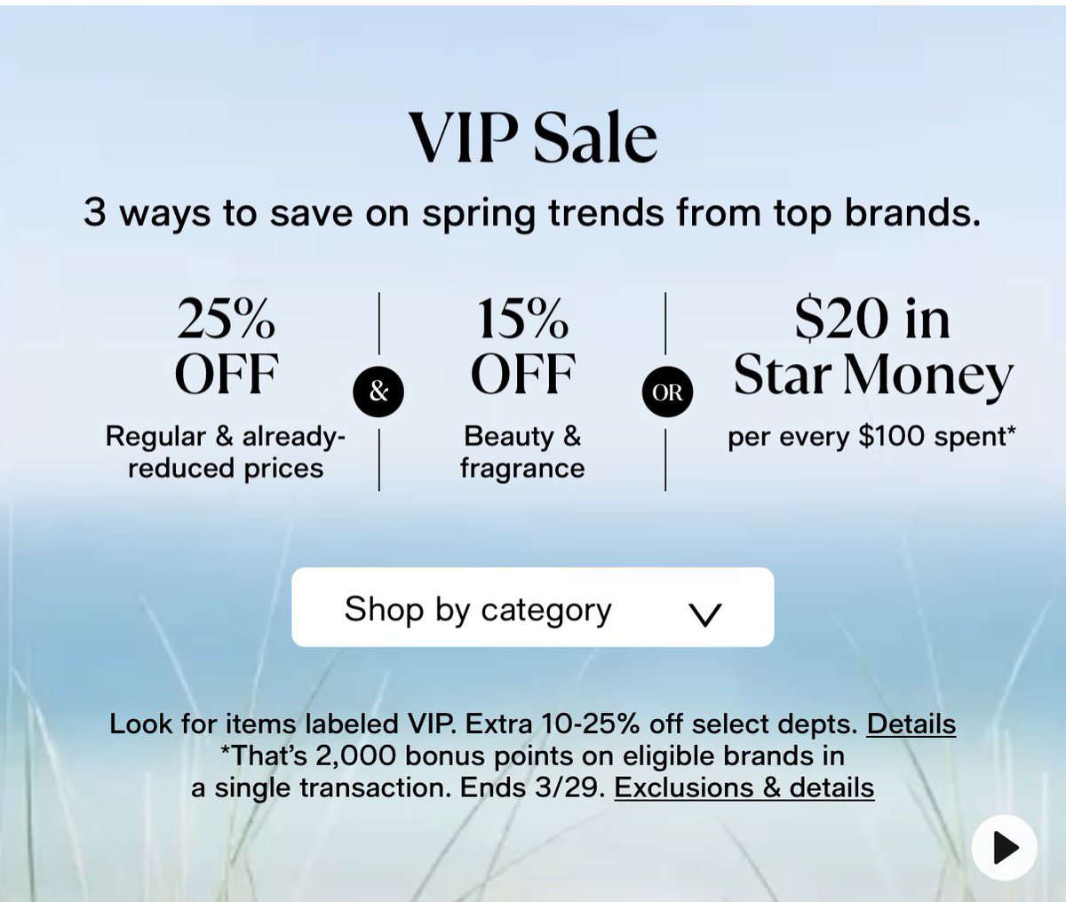 Shop the VIP #SALE <a href="/Macys/">Macy's</a> 

>>  bit.ly/3TIBqVs <<
Tap to SAVE 25% off top brands online!! 15% off Beauty products from your favorite brands!!!
Spend $100 + score $20 in Star Money 💰