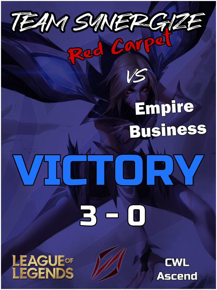 Team_Synergize's tweet photo. Synergize Red Carpet win the lower bracket finals of @CobaltWinds Ascend 3-0 against Empire Business

Putting us through to the GRAND FINALS!!!

GG Empire Business

GG Well played to the lads!!
@Just4L3g3nd
@vufferlol
@Mortensenxd
@RDlolxd
@_RodrigoCaeiro_ https://t.co/JKmBtZZPQw
