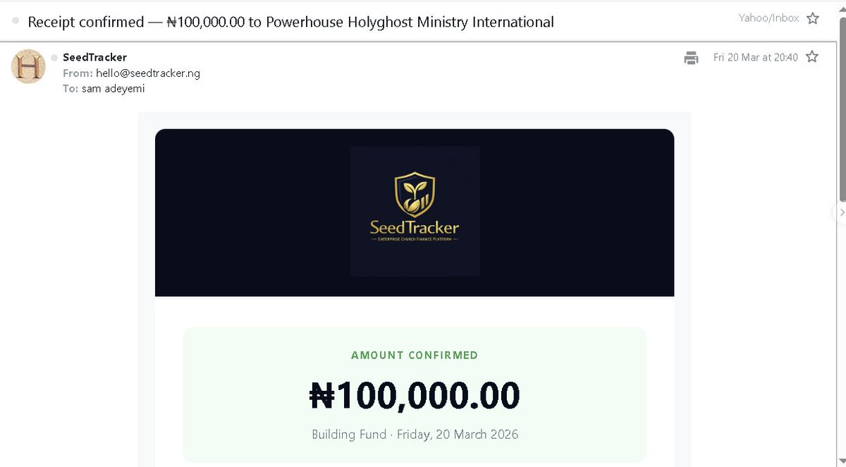 Revd_adeyemi's tweet photo. 🚨 Church leaders…

We built a system that sends instant giving receipts.

📩 Email
📱 WhatsApp
📊 Full record

This is already working.

Interested? Message me 🙏 https://t.co/LhMC0zm7Tg