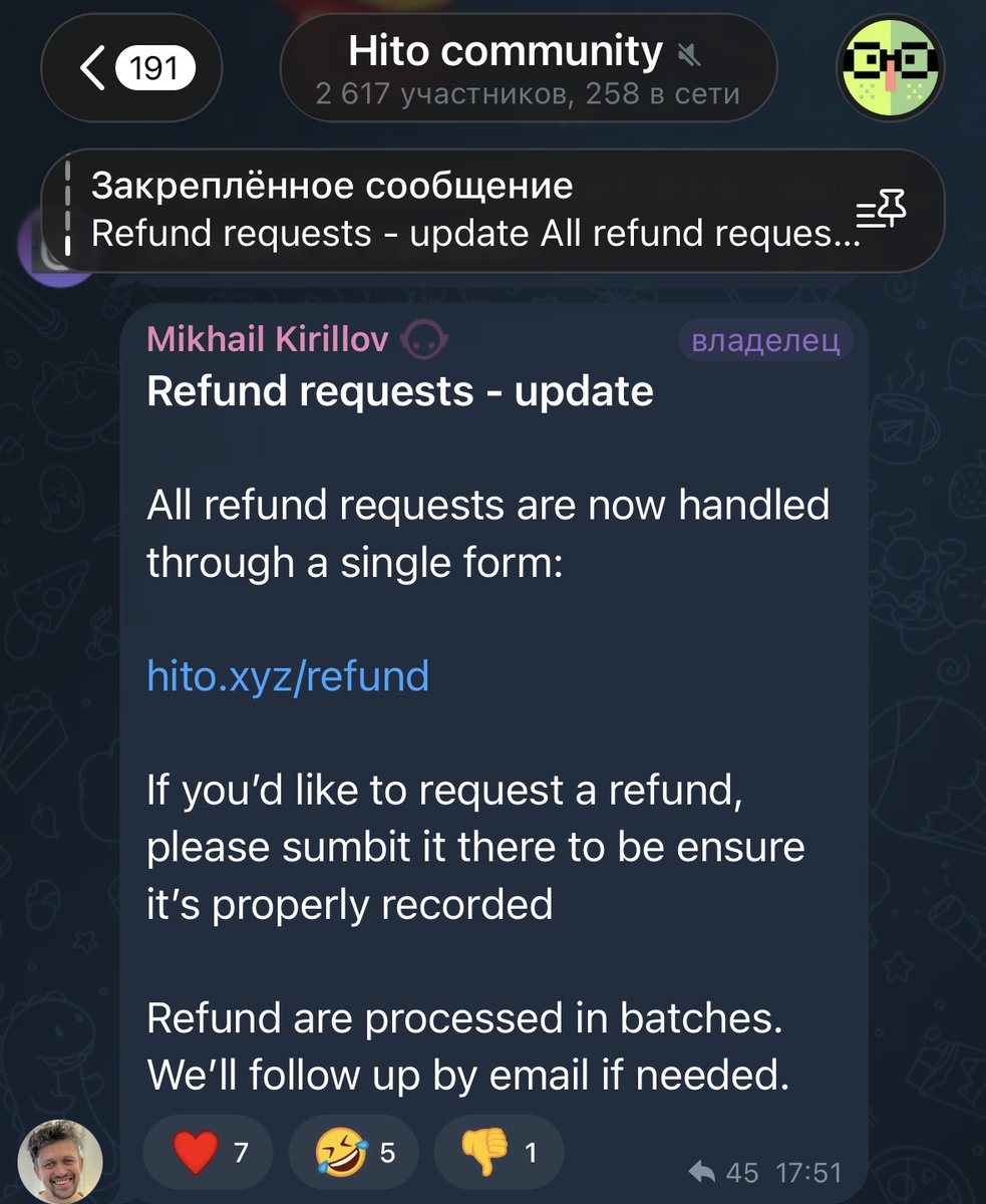 Hizzocrypto's tweet photo. For context:

Refund requests are now being processed “in batches”, as stated by their admin (see screenshot).

Many users are still waiting without clear timelines. https://t.co/lXk6Qpvc4w