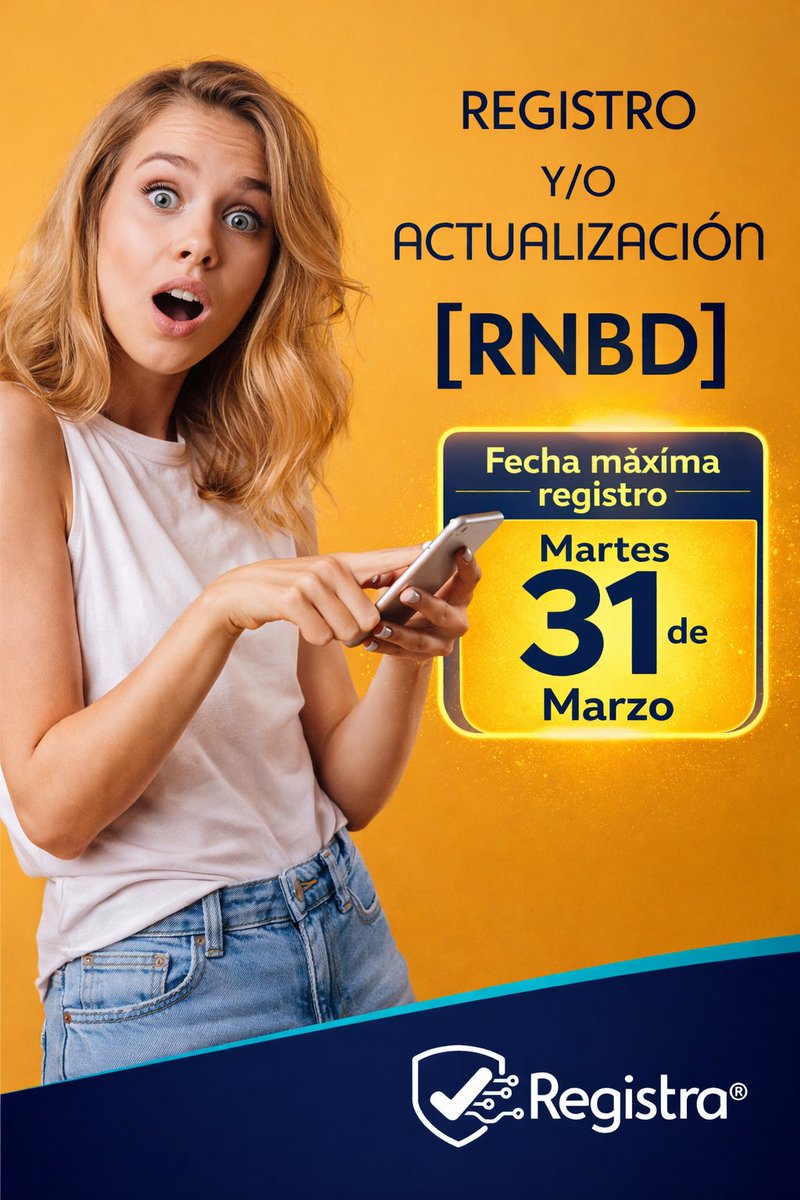 Registracide's tweet photo. Dejar pasar esta fecha le puede salir caro a tu compañía. El reporte en el #RNBD es muy serio, nuestra mejor recomendación es hacerlo con el acompañamiento de #Expertos vomo los de #Registra

¿Necesitas ayuda? 
Contáctanos ahora mismo
https://t.co/RtkrknB1Cd https://t.co/pJeZiPv9xm