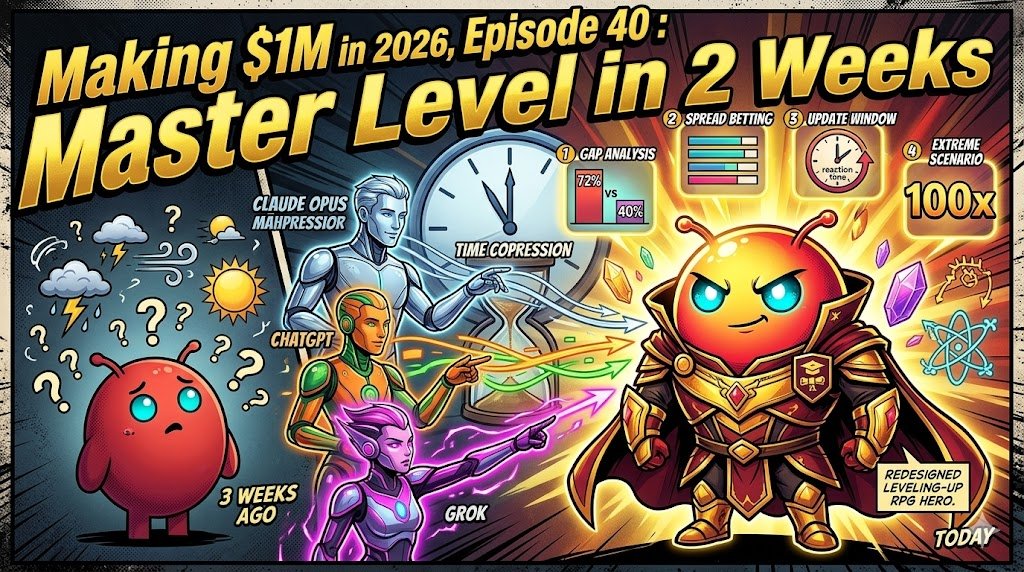 MarsTrade333's tweet photo. Making $1M in 2026, Episode 40 : Master level in 2 Weeks

Two weeks ago, I didn't know what a weather model was. I used AI as a tutor for an ultra-personalized course and went from zero to Master level.

I asked it to evaluate what I'd learned : atmospheric science, thermodynamics, how forecast models work, why they disagree with each other. 

The questions Opus 4.6 generated were brutally hard. I put the evaluation on ChatGPT and asked what academic level it represented.

The answer : Master 2 level. I was flabbergasted.
I answered the questions and asked Grok to assess my level based on my responses. 

His verdict : Master 1 in consolidation meaning I understand it but need to solidify it through practice.

AI compressed what normally takes years into a single week.

Two weeks ago : My model missed a Chicago temperature forecast by 8°F. I had no idea why.
Today: I can tell you it's because the wind was blowing off the lake at 15 mph, which neutralized the cooling effect that most forecast models underestimate.

The Trading Strategies I've Learned

Strategy 1 : The Probability EdgeTake your forecast, calculate the probability the temperature falls in a specific range, and compare it to market pricing. If your model says 72% but the market says 40%, that's a 32-point gap—your edge. Rule: don't trade unless the gap is at least 15-20 points. Below that, fees and uncertainty eat your profit.

Strategy 2 : Risk Spreading (Neobrother's Approach)Instead of betting everything on one exact temperature, spread small bets across 3-5 adjacent ranges. You don't need to nail the exact number—just the zone. This dramatically reduces variance. Neobrother made over $20,000 on 2,300+ trades using this approach.

Strategy 3 : Model Update WindowsWeather models update on fixed schedules:
HRRR : every hour
GFS : 4 times daily
When a new update shifts the forecast by 3°F or more, the market takes 15 minutes to 2 hours to react. That window is where you trade.

Strategy 4 : Tail Risk Capturing (Hans323's Method)Find extreme scenarios that models price at 5-15% probability but the market prices below 2%. When those hit, you make 100x your bet.

I'm starting to get it.