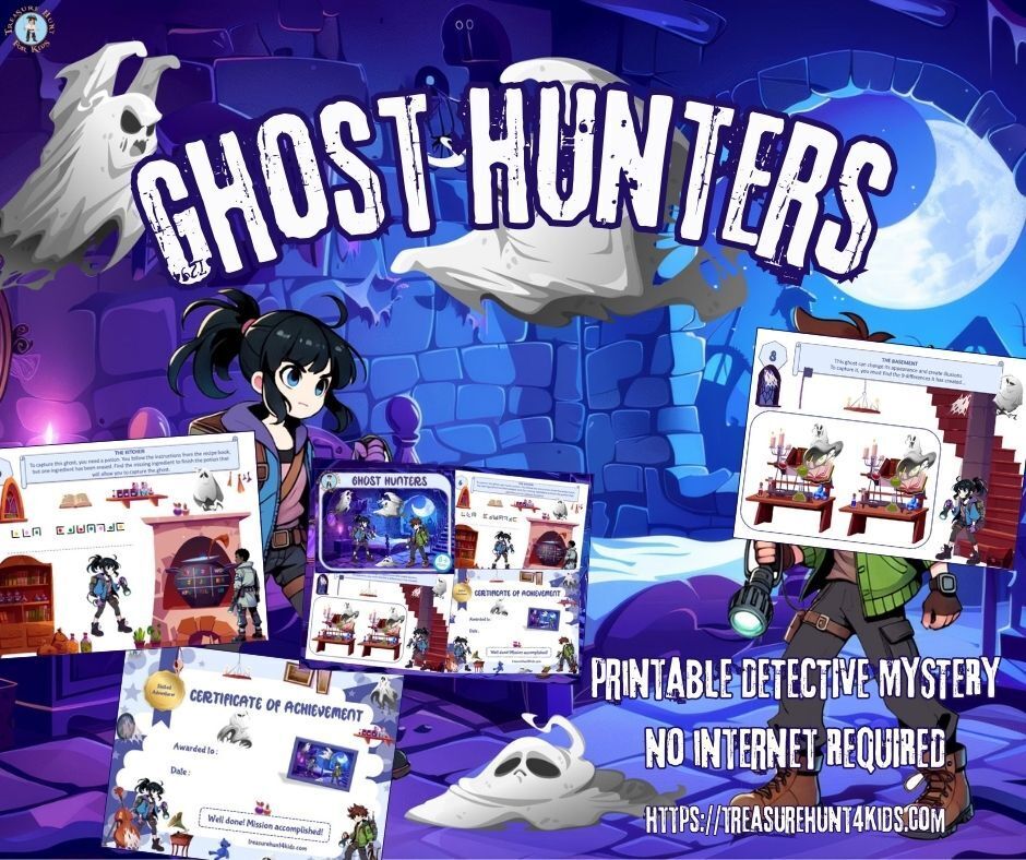👻 Think you can catch a ghost?
Strange sounds, flickering lights, and clues hidden in the shadows… Welcome to the haunted mansion!
Grab your flashlight, follow the trail, and track down the ghosts before they vanish for good!

📍 treasurehunt4kids.com
#ghosthunt #mysterygame