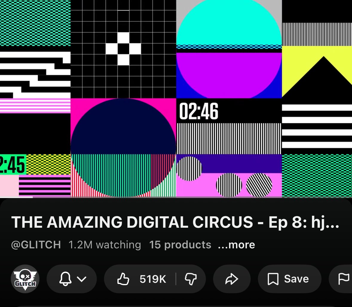 Mlickles's tweet image. 900K waiting 1M watching on that new digital circus episode #motion