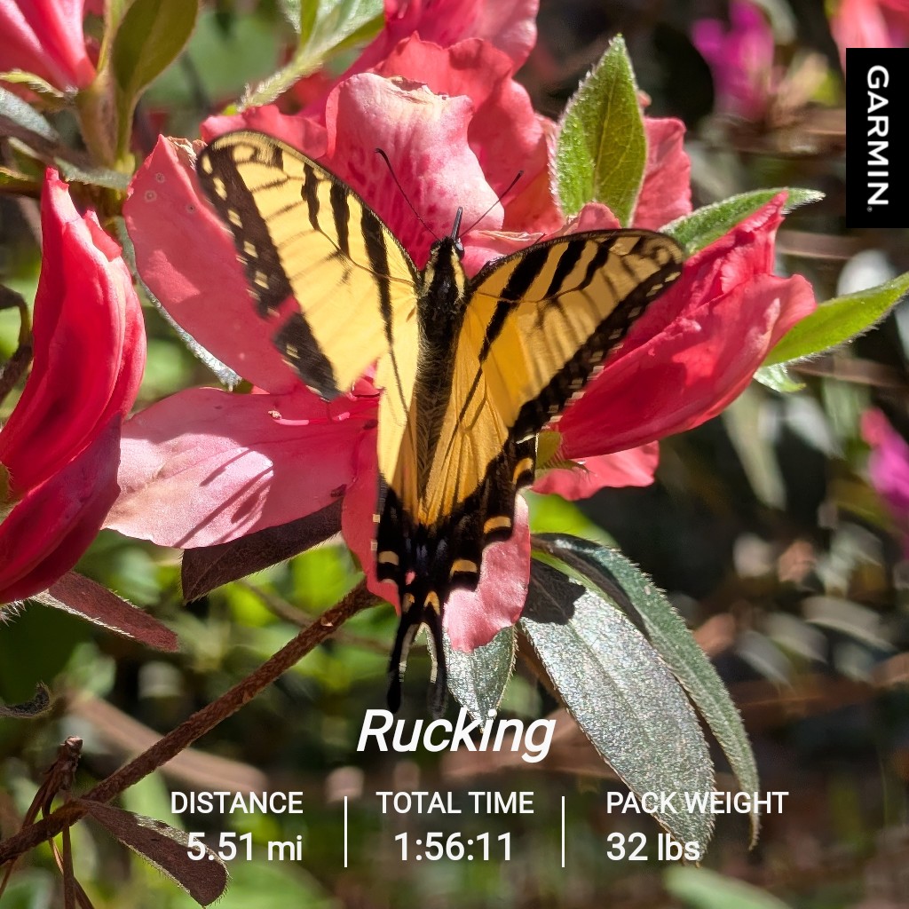 Weighted hike amongst all the Spring workers. #garmin #hiking #rucking