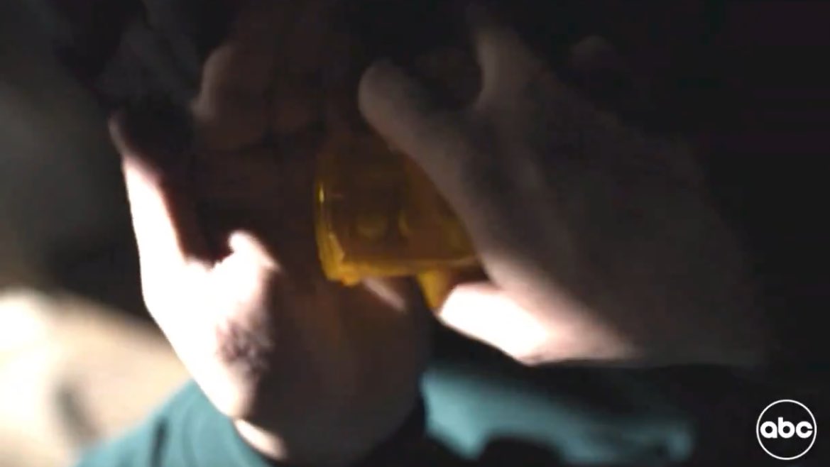 buckitallup's tweet photo. the theory that buck might have bad migraines makes a lot of sense since he was shocked in the neck with a cattle prod…it explains why he hides in the dark, avoids bright lights, rushes for his pills when chris/eddie leave &amp; why the pills are almost empty (being outside so much) https://t.co/ONkhOL2MOJ