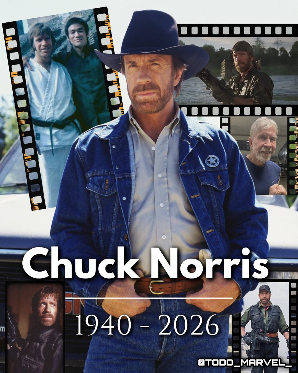 marvel_todo's tweet photo. Hoy empezamos el día con la triste noticia del fallecimiento de una leyenda: Carlos Ray Norris, mejor conocido como Chuck Norris. https://t.co/q1DnUAthwO
