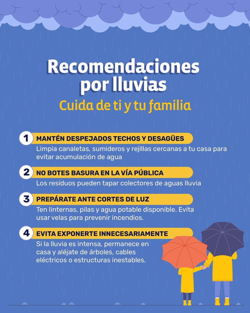 Contactos de emergencia por sistema frontal y recomendaciones por lluvias #maipu