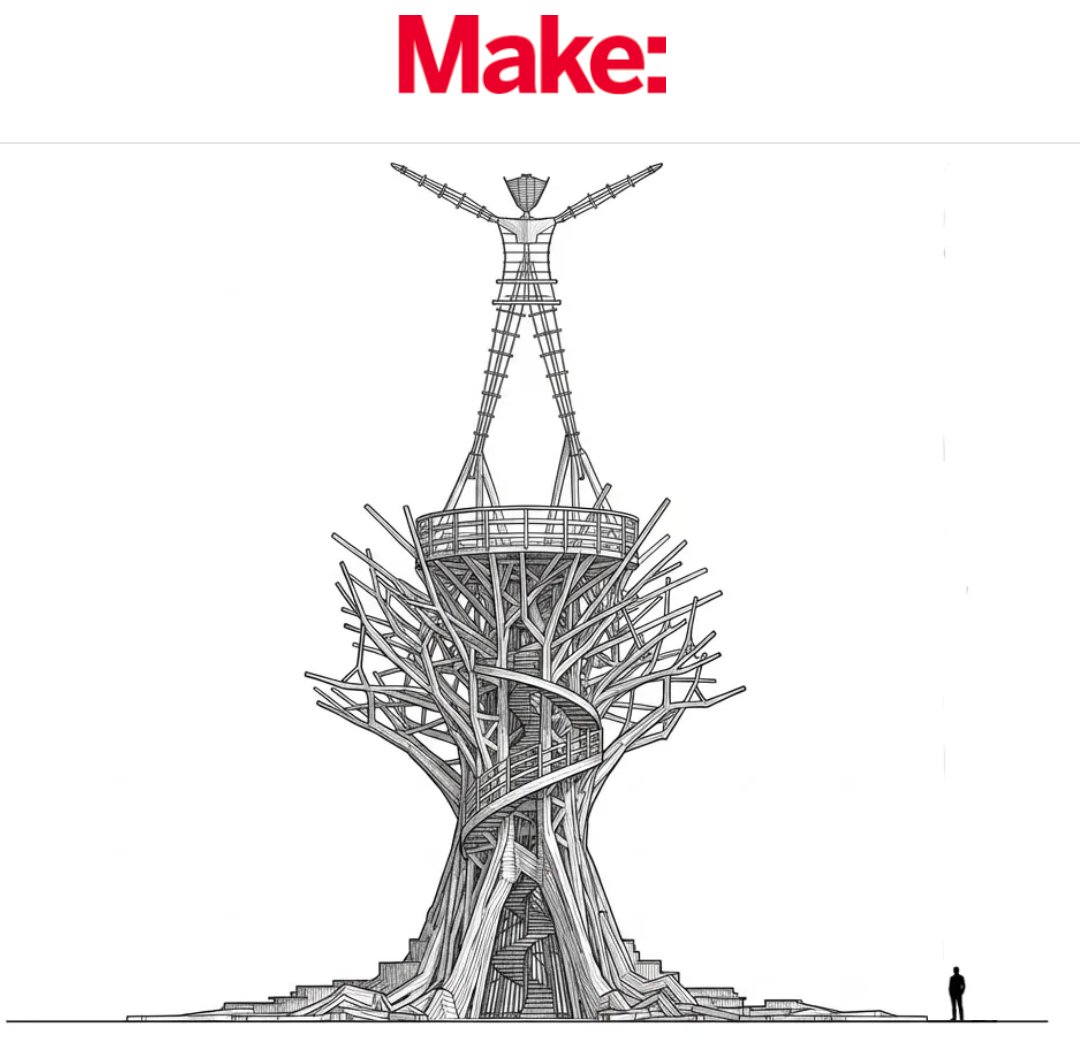 zander's tweet photo. Thanks for this nice write up by Dale at Make about my design for this years Burning Man.  @EBMakerFaire @burningman https://t.co/9wpaKP95ic https://t.co/TdiAB5P67n