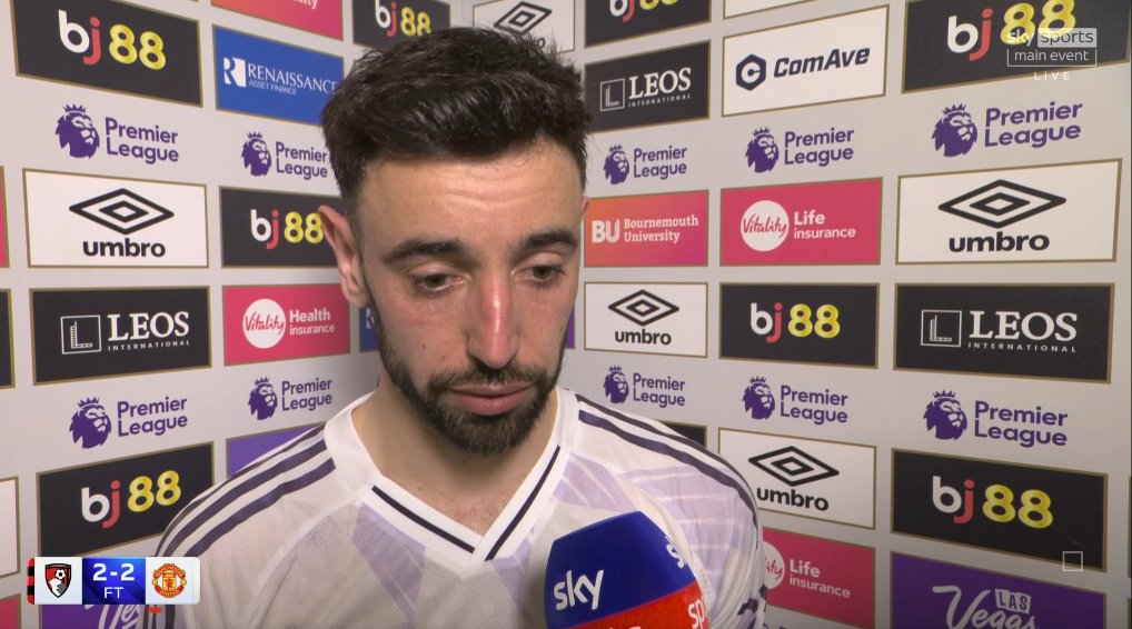Bruno Fernandes : "Les poursuivants sont toujours proches, mais on se concentre sur nous-mêmes. On doit prendre les 3 points à chaque match." #MUFC