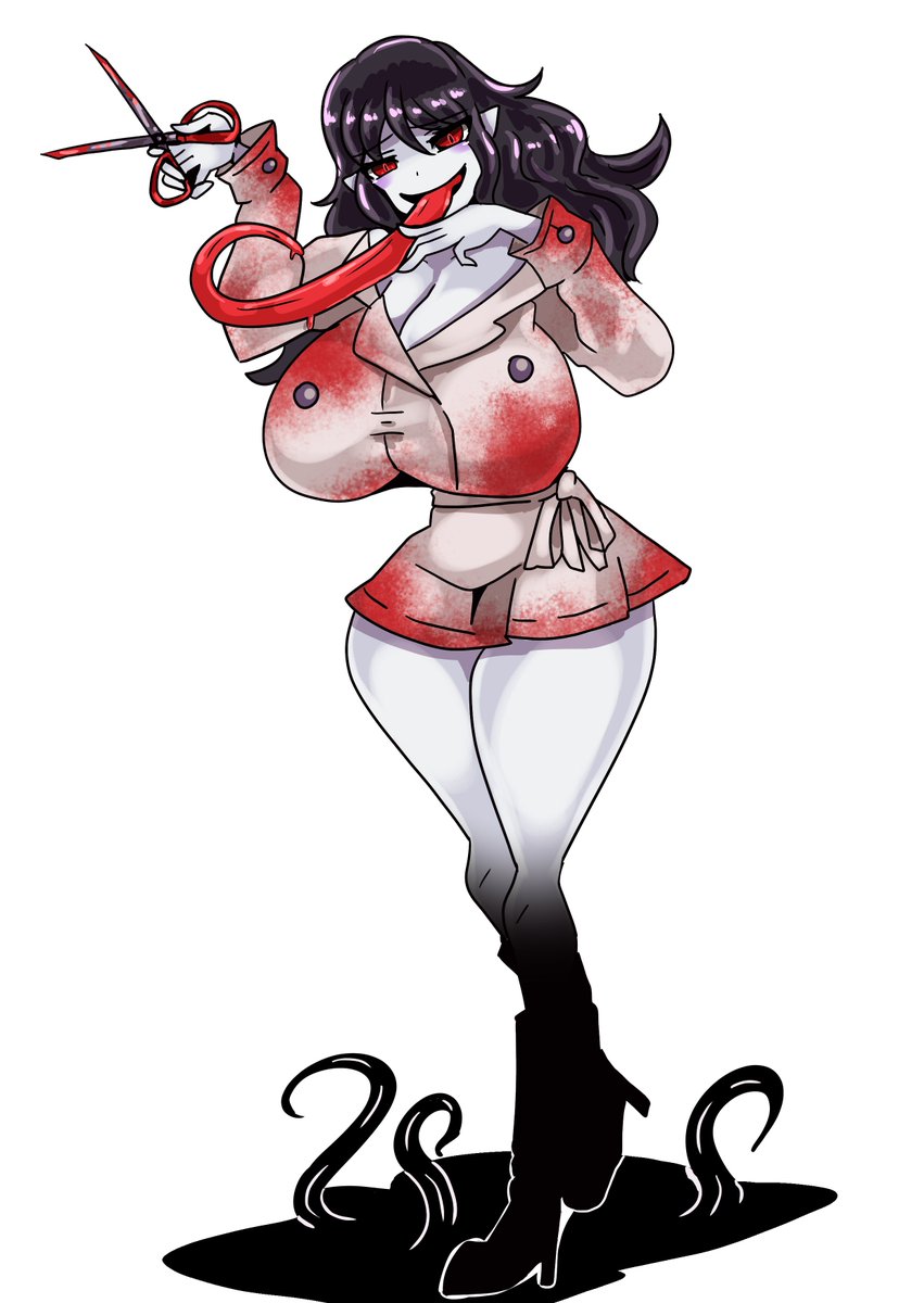 #魔物娘図鑑二次 #monstergirlencyclopedia 
口裂け女。あかなめの亜種 