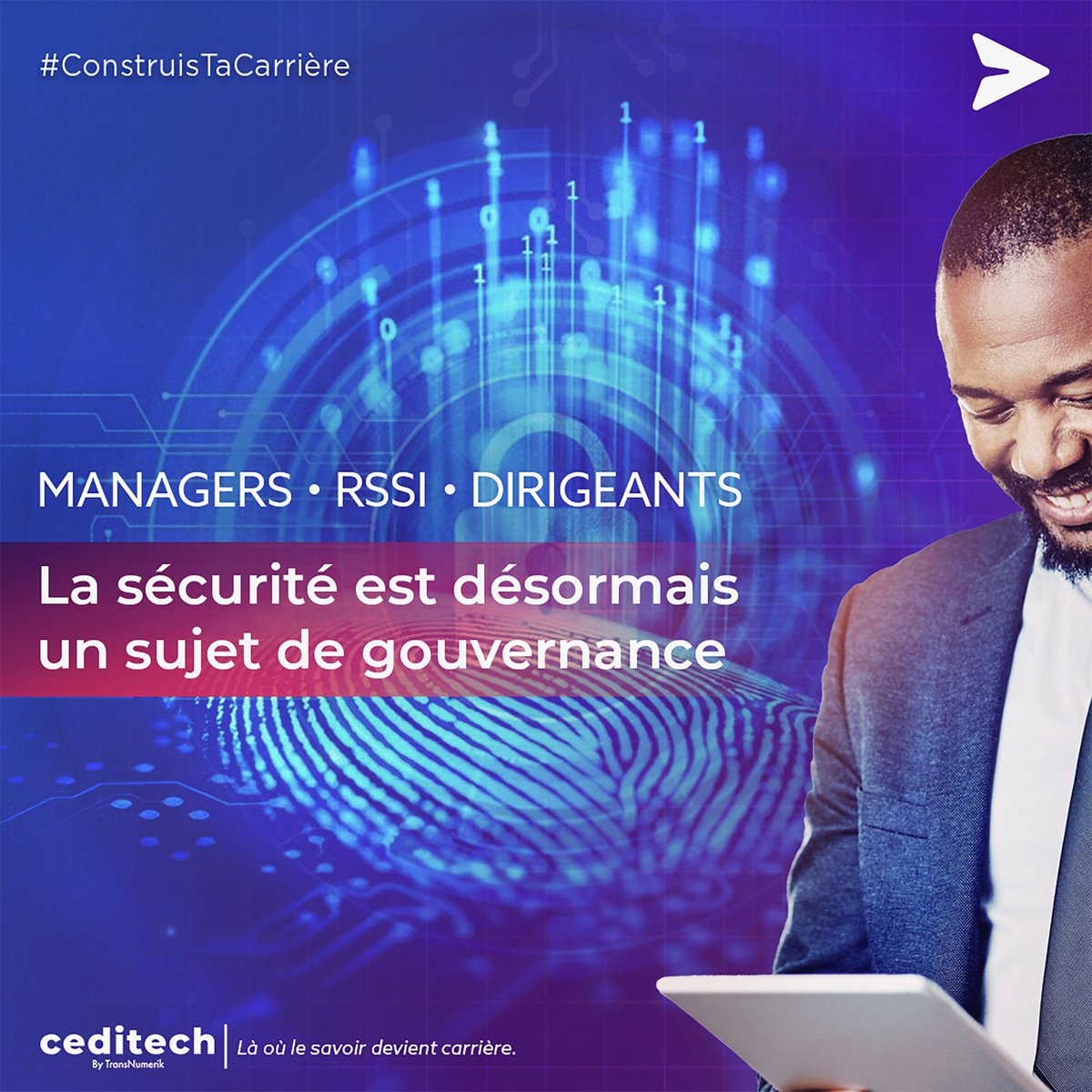 CEDITECH01's tweet photo. 🚀construis ta carrière 💫

La cybersécurité n’est plus un sujet technique. 
C’est un enjeu de gouvernance, de performance et de leadership. 
Managers, RSSI, Dirigeants : 
votre posture cyber définit la résilience de votre organisation. 
#ConstruisTaCarrière #CEDITECH https://t.co/KIcP3slpWa