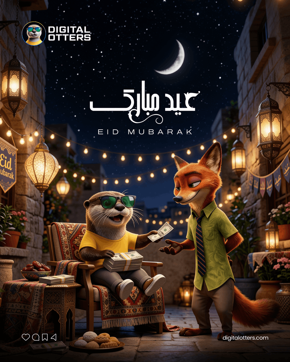 DigitalOtters's tweet photo. Spreading the Eid joy, one bill at a time! Eid Mubarak everyone! #EidMubarak #DigitalOtters https://t.co/qjfUWDDqaM