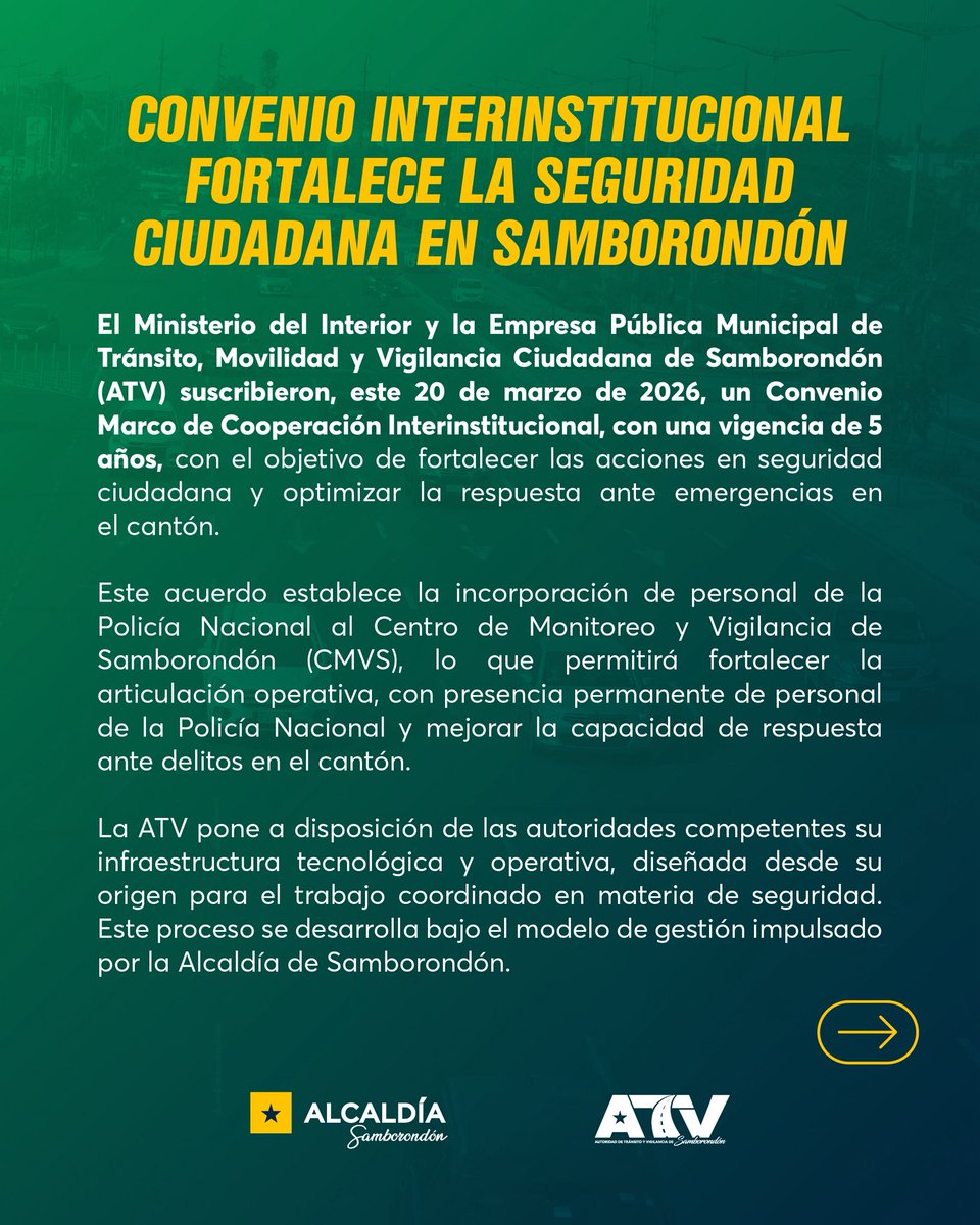Autoridad de Tránsito y Vigilancia de Samborondón tweet media