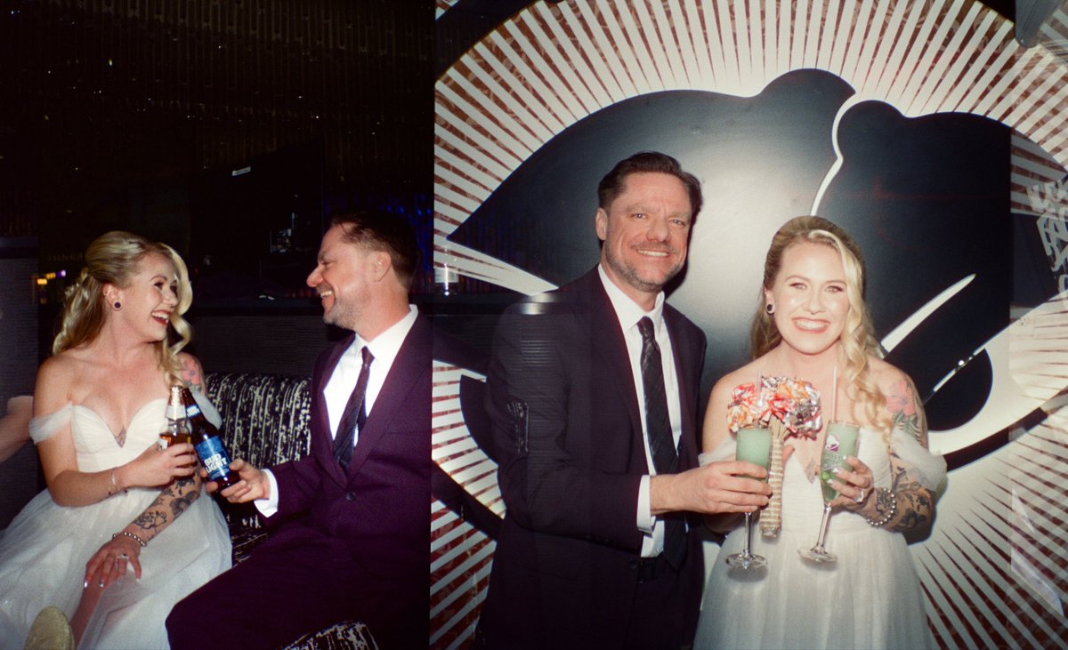 dakotaburnz's tweet photo. Paramore twitter is crazy because I met one of my best friends through it a decade ago and then shot her wedding in Vegas! @batbrit (mix of 120 film &amp; 35mm film) 

https://t.co/xLX2ljGP7C https://t.co/PyWYR0TIe4