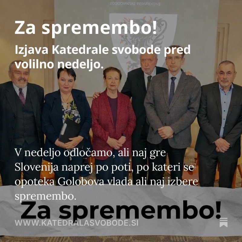 Glasujmo za spremembo poti, ki jo je ubiral predsedni vlade in njgova koalicija. Slovenci z njegovim izključevalnim pristopom, brez spravnega dejanja in narodne pomiritve ne bomo napredovali v razvoju.